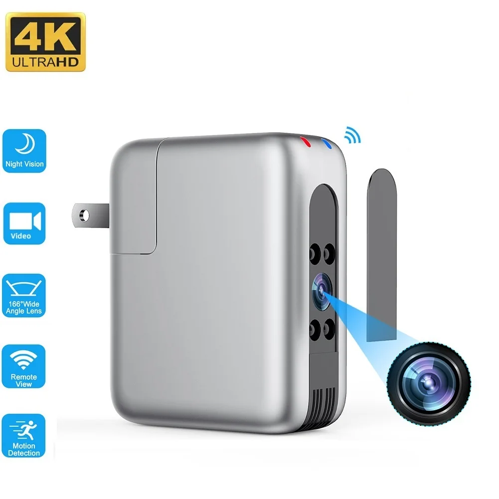 

4k Wifi Mini Camera USB Charger Micro Camera Home Security Surveillance Night Vision Motion Remote Detection IP Charger Camera