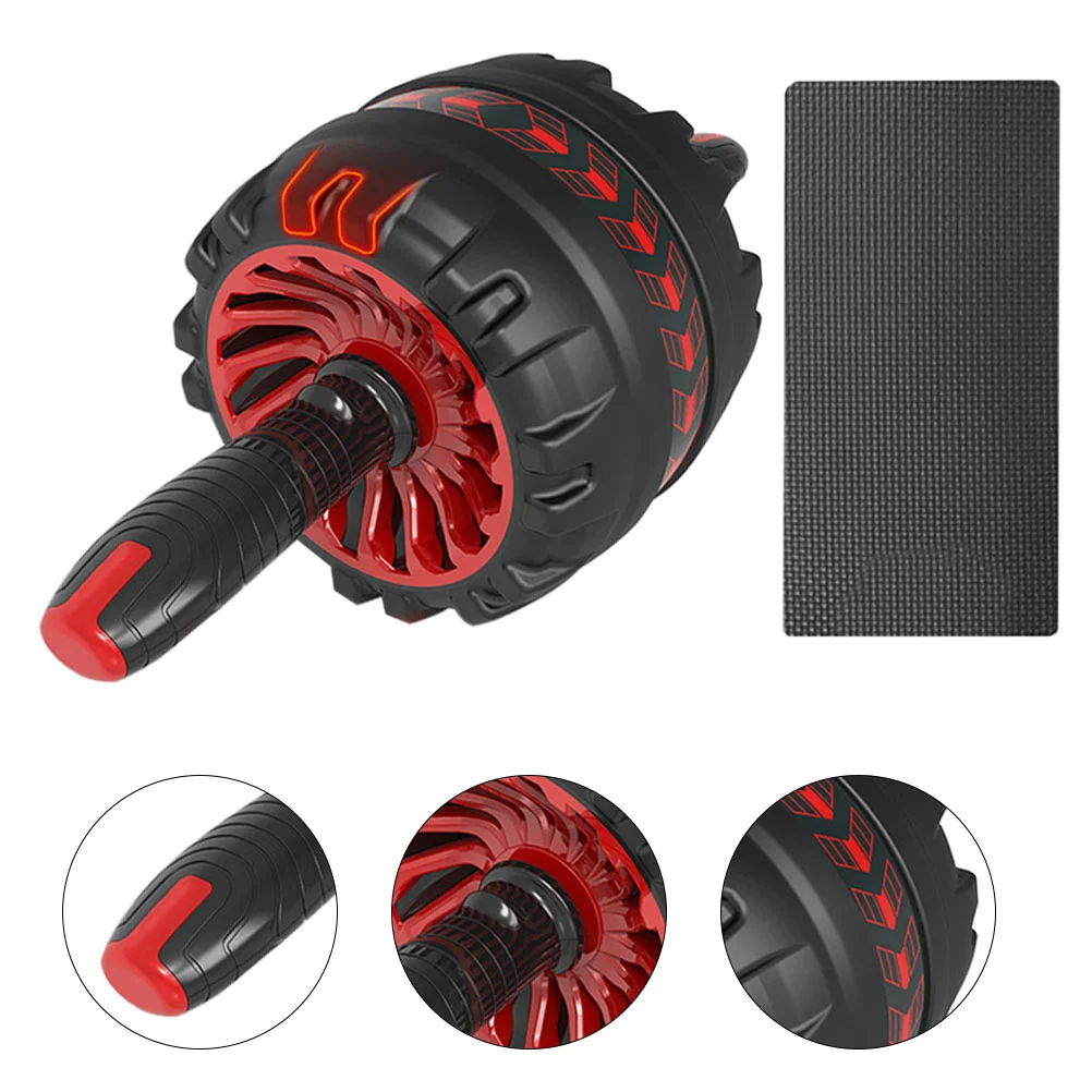 

1 Set Abdominal Exercise Roller with Mat Gym Home Exercise Supply (Red)