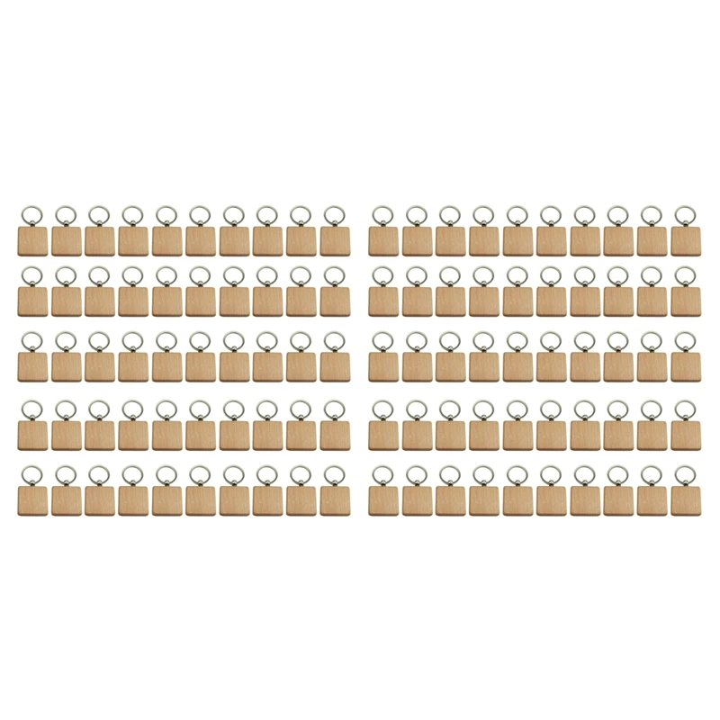 

100 шт., деревянные резные кольца для ключей, 40 х40 мм