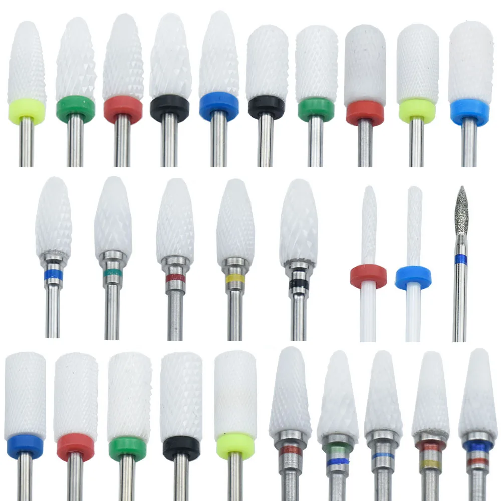 

28 Type Ceramic Nail Drill Bit Milling Cutter For Manicure Pedicure Drill Machine Nail Files Nail Art Equipment Accessories