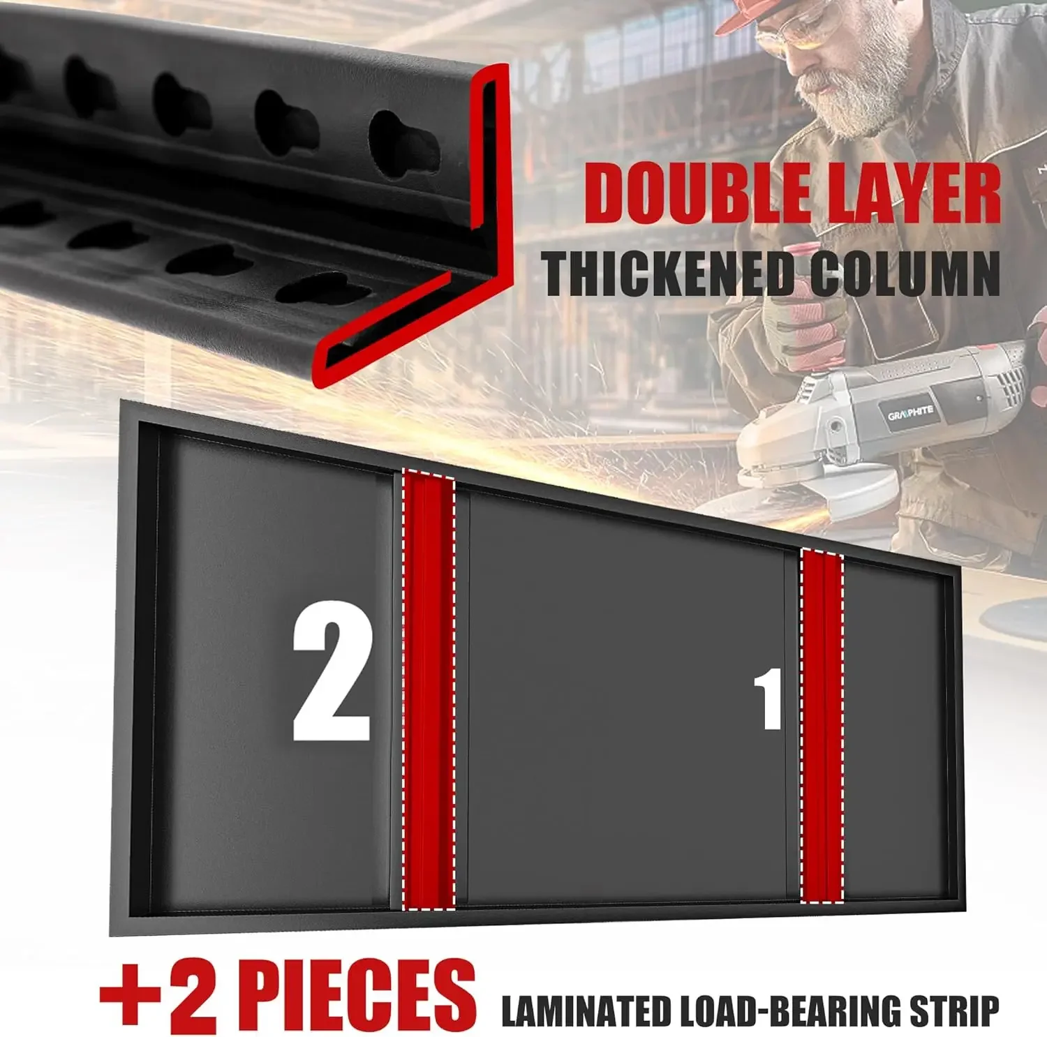 Raybee 4 упаковки регулируемые гаражные полки сверхмощные 5-уровневые для хранения