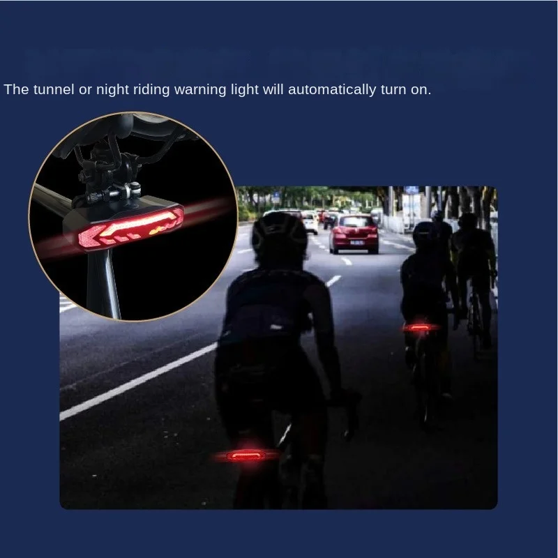 Smart Bicycle Alarm Taillight with Remote Control Vibration Alarm Anti-theft Waterproof Automatic Induction Bike Lamp enlarge