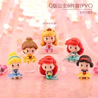 q version anime figure ariel belle cinderella action figures cake decoration ornament standing mermaid princess model kids toys