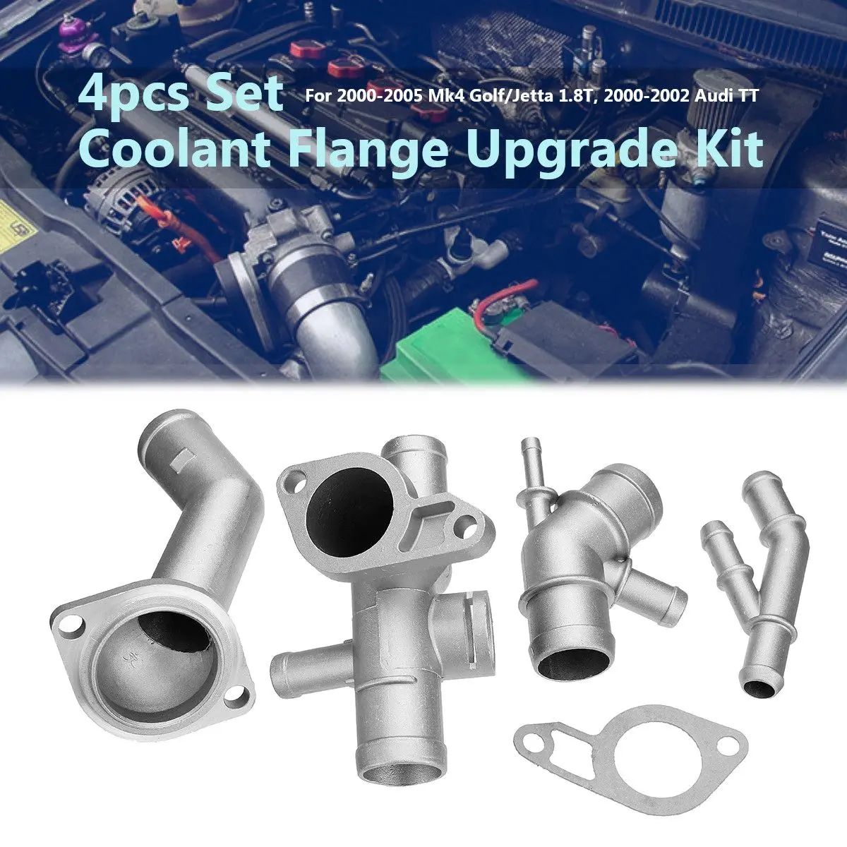 

Комплект для обновления фланца охлаждающей жидкости из алюминия, 5 шт., для VW MK4 Golf Jetta GLI GTI 337 1,8 T 2000-2003 2004 2005 для Audi TT 2000 2001 2002