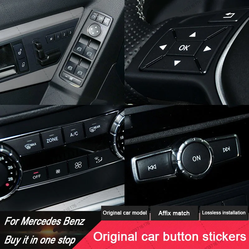 Фото Накладка на кнопки для Mercedes-Benz CLA GLA GLE GLK A B C E Class ML GL W176 W246 W242 W204 W205 W212 C117 X166 X204 X156 №2