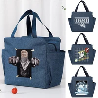 food thermal lunch box bag durable sculpture print office cooler travel high capacity organizer school kids insulated case tote