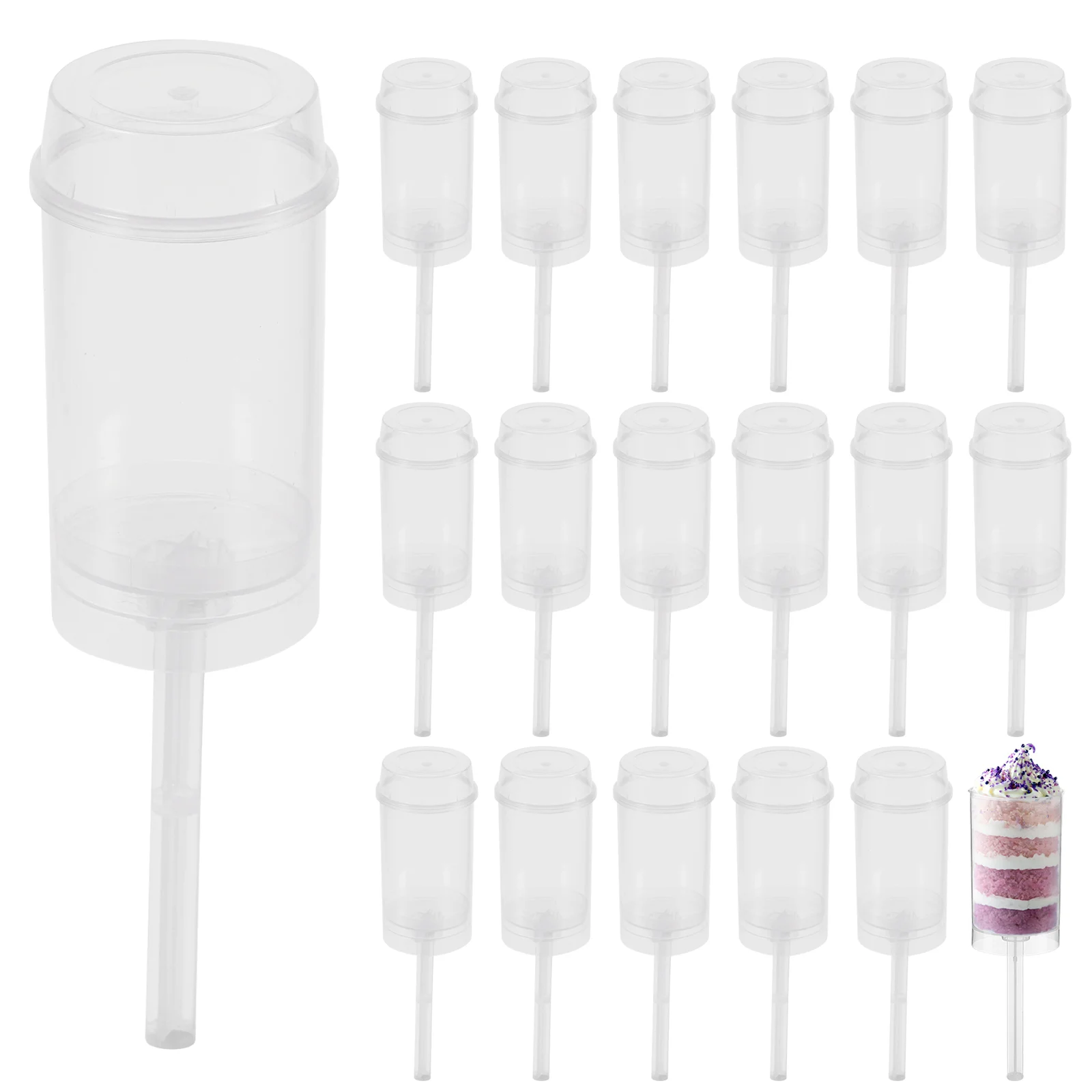 

30 Pcs Cupcake Containers Ice Cream Push Stick Holder Lid Cylinder Pusher Lids Soft Drink