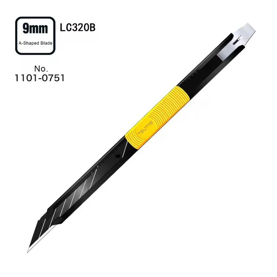 

TAJIMA LC320B (1101-0751) Мини-универсальный нож с лезвиями из нержавеющей стали шириной 9 мм и прочными режущими инструментами с кнопкой