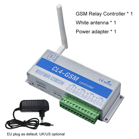 Релейный контроллер CL4 GSM с датчиком температуры и влажности, выключатель питания с дистанционным управлением по SMS, 4-канальная Автоматизация умного Бытового оборудования