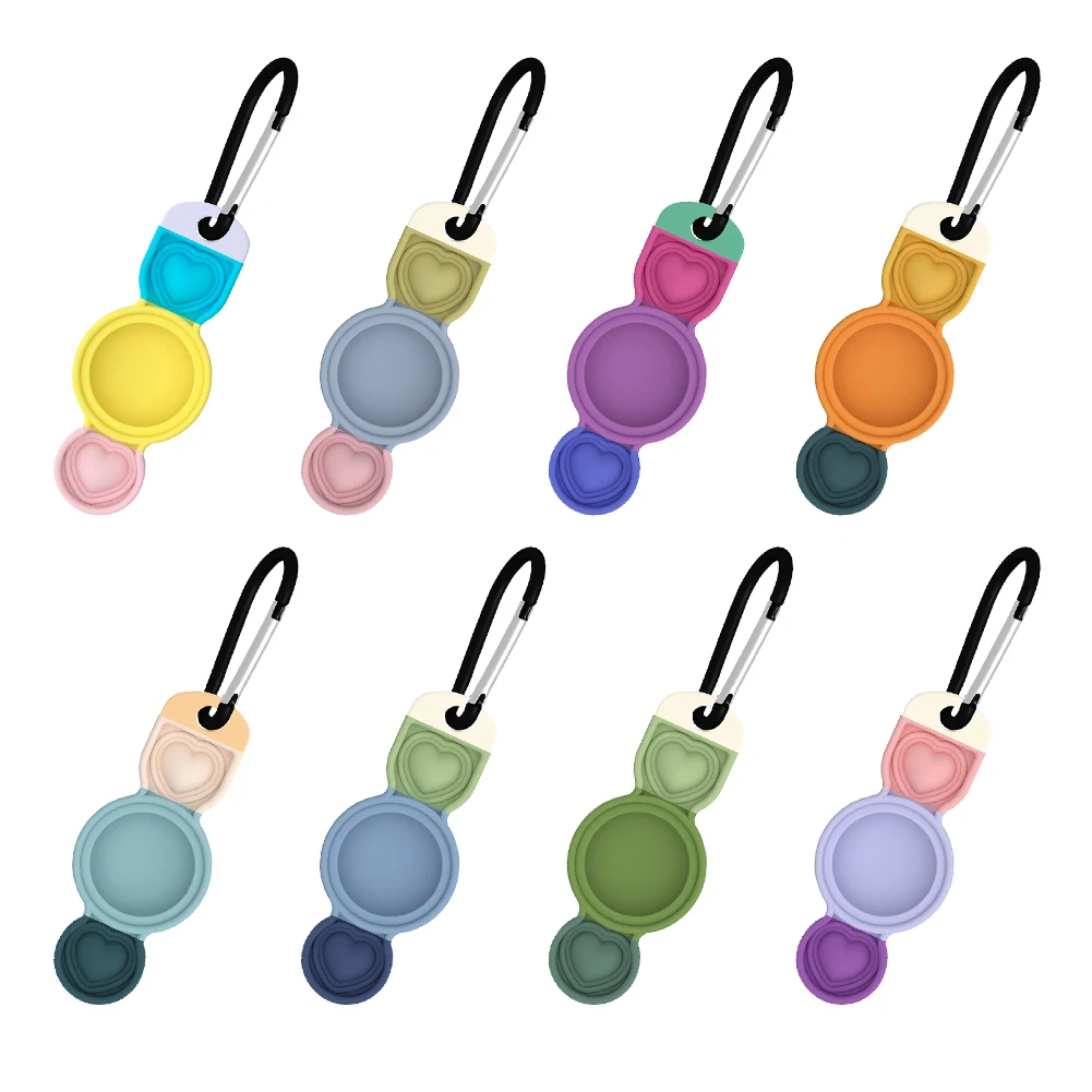 

Locator Tracker Carabiner Anti-Lost Device Buckle Silicone Cover Device Case Protective Skin Cover for Airtag Anti-Lost