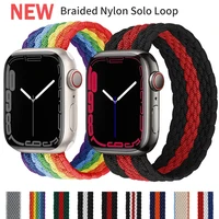 braided solo loop nylon strap for apple watch band 45mm 44mm 40mm 38mm 42mm belt bracelet watchband iwatch series 7 6 se 5 4 3