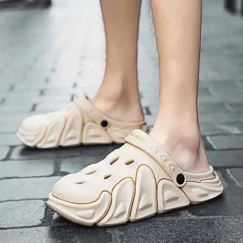 

Мужские сандалии для тенниса и серфинга, дизайнерские роскошные белые сандалии из вулканизированной резины, дышащие шлепанцы, обувь на плоской подошве, 2023