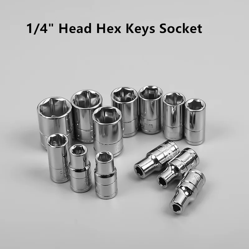 

4-14mm 1/4" Head Hex Keys Socket Wrench Metric Hexagons Set Of Wrenches Allen Key Hand Tool