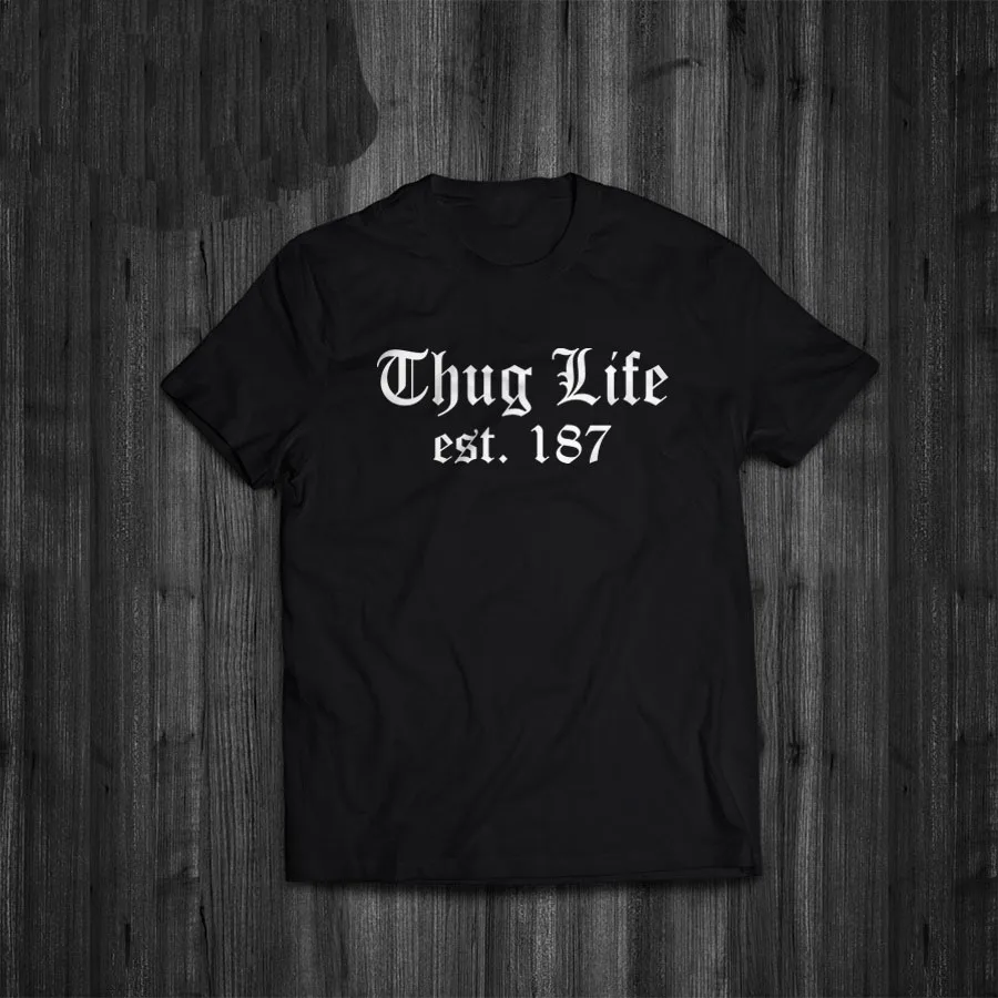 

Men Summer Round Neck T Shirt Summer Famous Clothing T-Shirt Thug Life Est 187 Old English Tee S - Xxxl Tee Shirts unisex