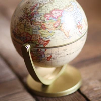 childrens educational toy globe world geography knowledge cognition desktop ornament yellow retro edition english letters