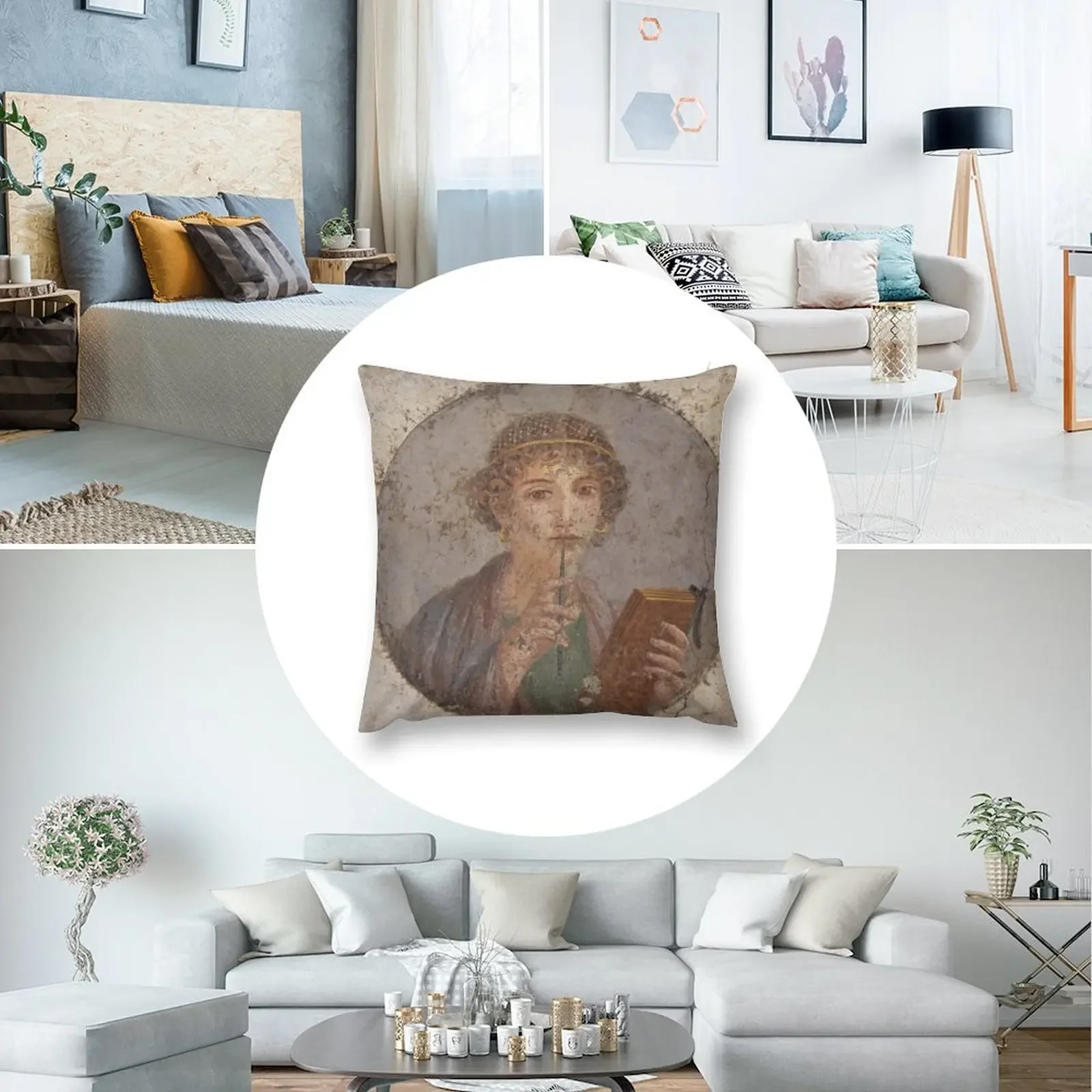 Сувенир от Pompeii - Шаффо – это мышление декоративная подушка наволочки