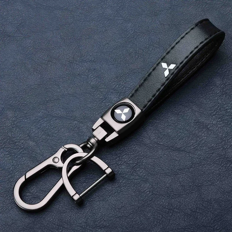 

Кожаный Автомобильный брелок для ключей, брелок для ключей с логотипом Mitsubishi Aerobus Lancer Cordia Pajero Outlander L200 EVO Xpander Colt