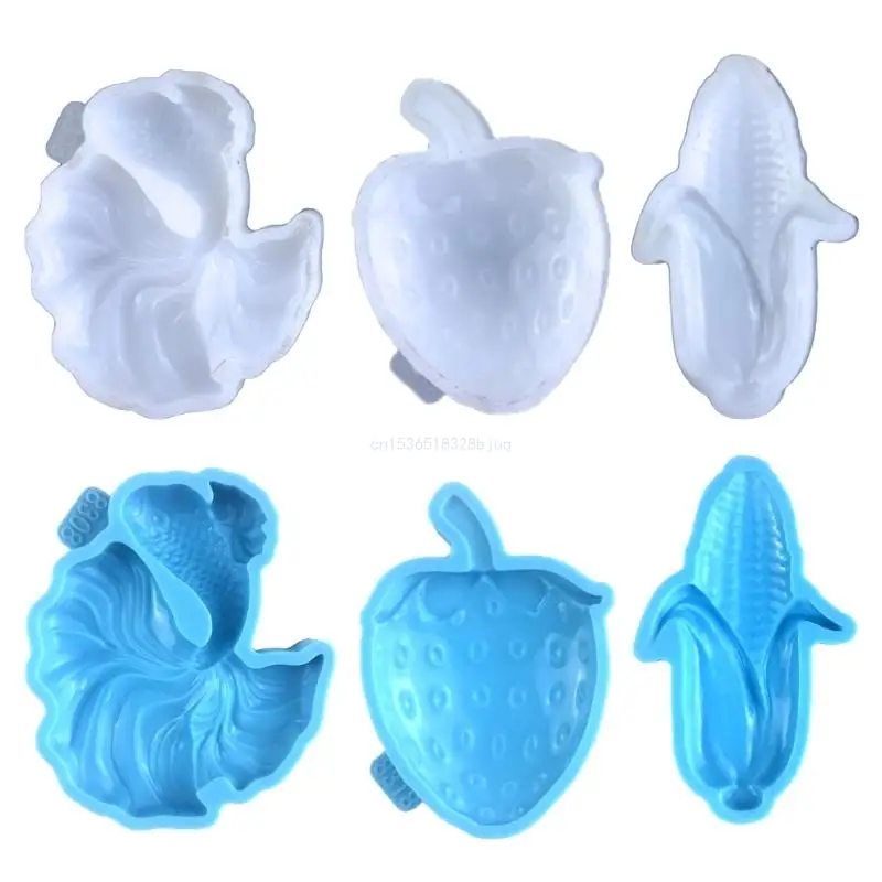 

Клубничная кукуруза Золотая рыбка брелок плесень кристалл эпоксидно-силиконовые ключи кулон плесень Прямая поставка