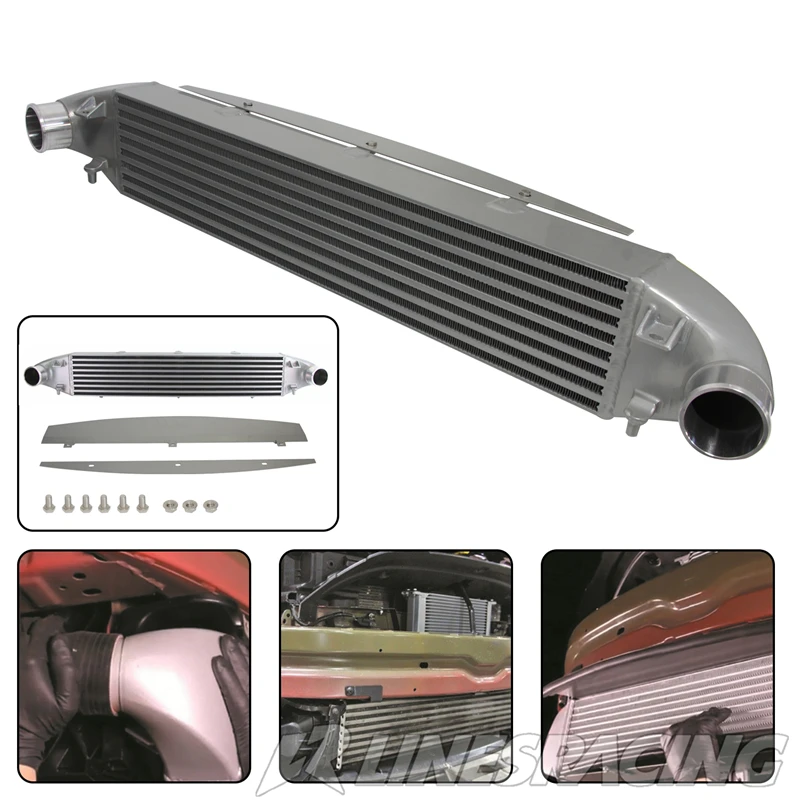 

Aluminum Intercooler Fits For Ford Fiesta ST 2014-2017 Black/Silver Bar and Plate