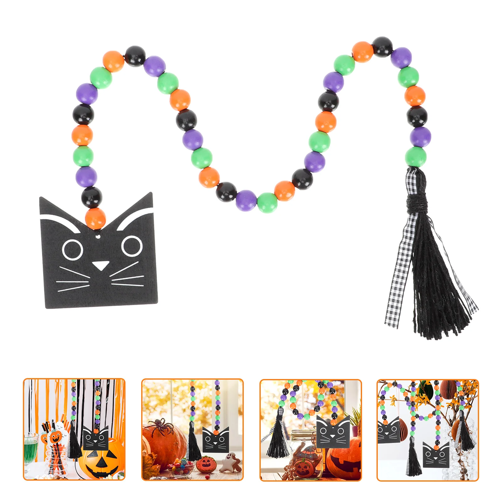 

Beaded Pendant Wooden Beaded String Pendant Tassel Wood Bead String Decor