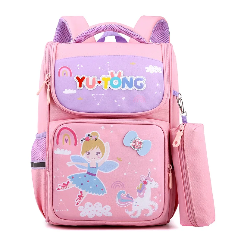 

Детские рюкзаки, новые сумки для начальной школы 2-4 классов, снижение веса и Защита позвоночника, рюкзаки для девочек с мультяшным единорогом