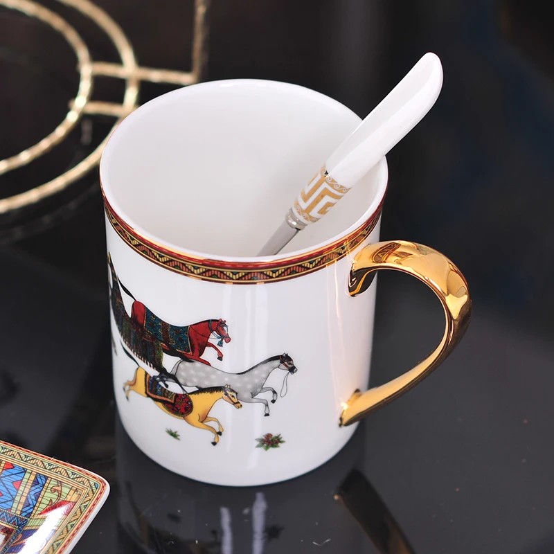 

Ceramic mug Bone China Mug Coffee Cup beverage cup lovely porcelain Mug ceramic birthday gift coffee maker with spoon