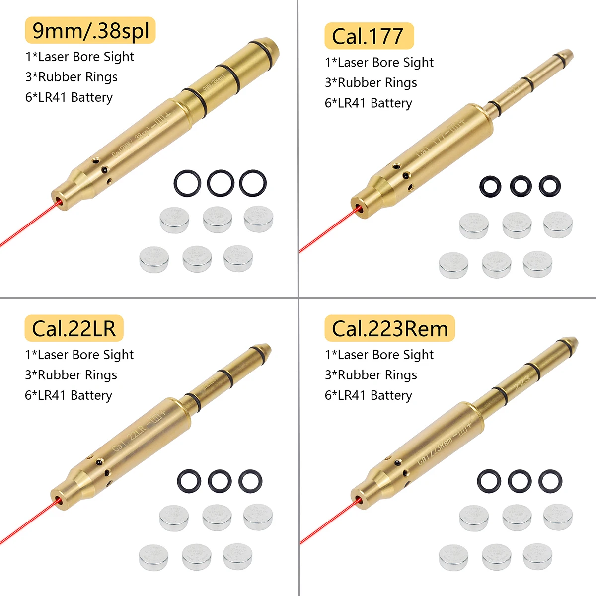 

Tactical Laser Boresighter .177 .22LR .223 .38spl Bore Sight Collimator For Pistols Rifle with Battery