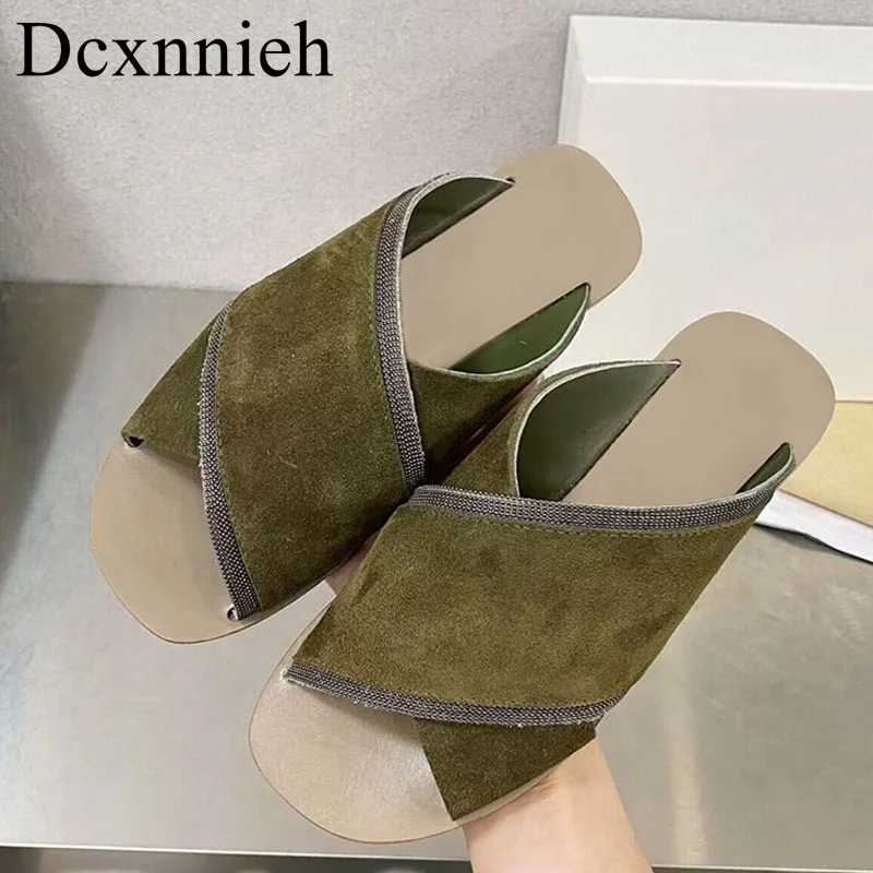 

Женские нескользящие шлепанцы, плоская подошва, перекрестные цветные, летняя Уличная обувь для отдыха, пляжа, для женщин, 2023