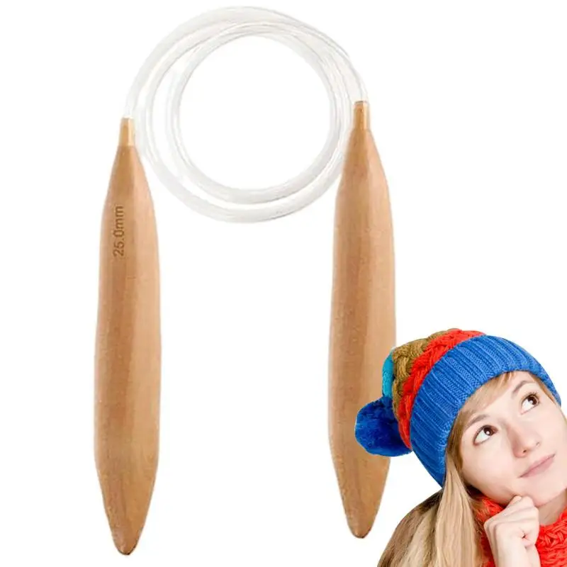 

Circular Wooden Knitting Needles Oversize Natural Wood Needles For Chunky Yarn Oversize Natural Wood Knitting Sticks For