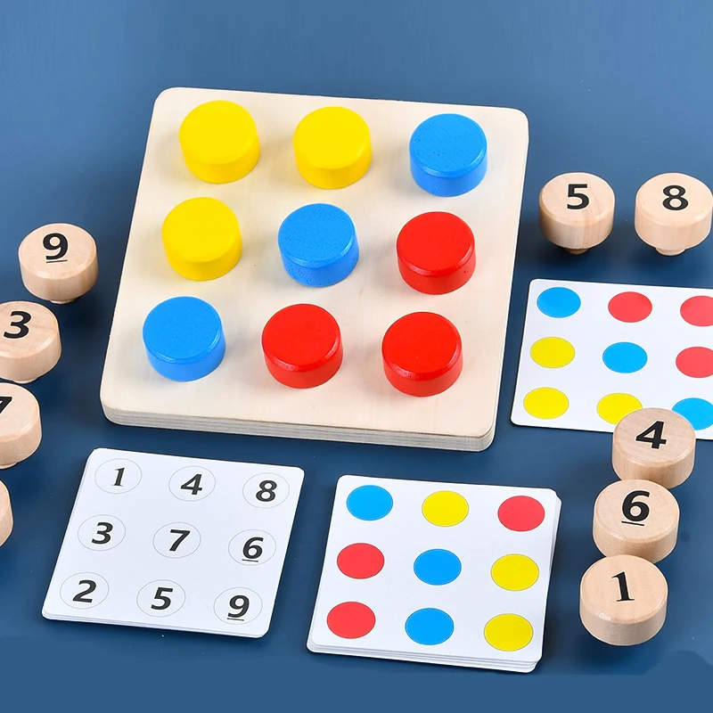 

Wooden Tighten The Screws Matching Challenge Table Game Montessori Color Number Cognition Pairing Puzzle Educational Toy