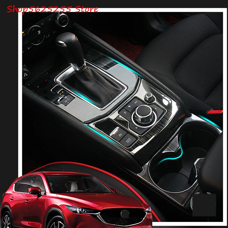 

Gear Panel Frame For Mazda CX5 CX-5 2017 2018 2019 2020 2021 Central Control Panel Stickers Water Cup Cover Accessories