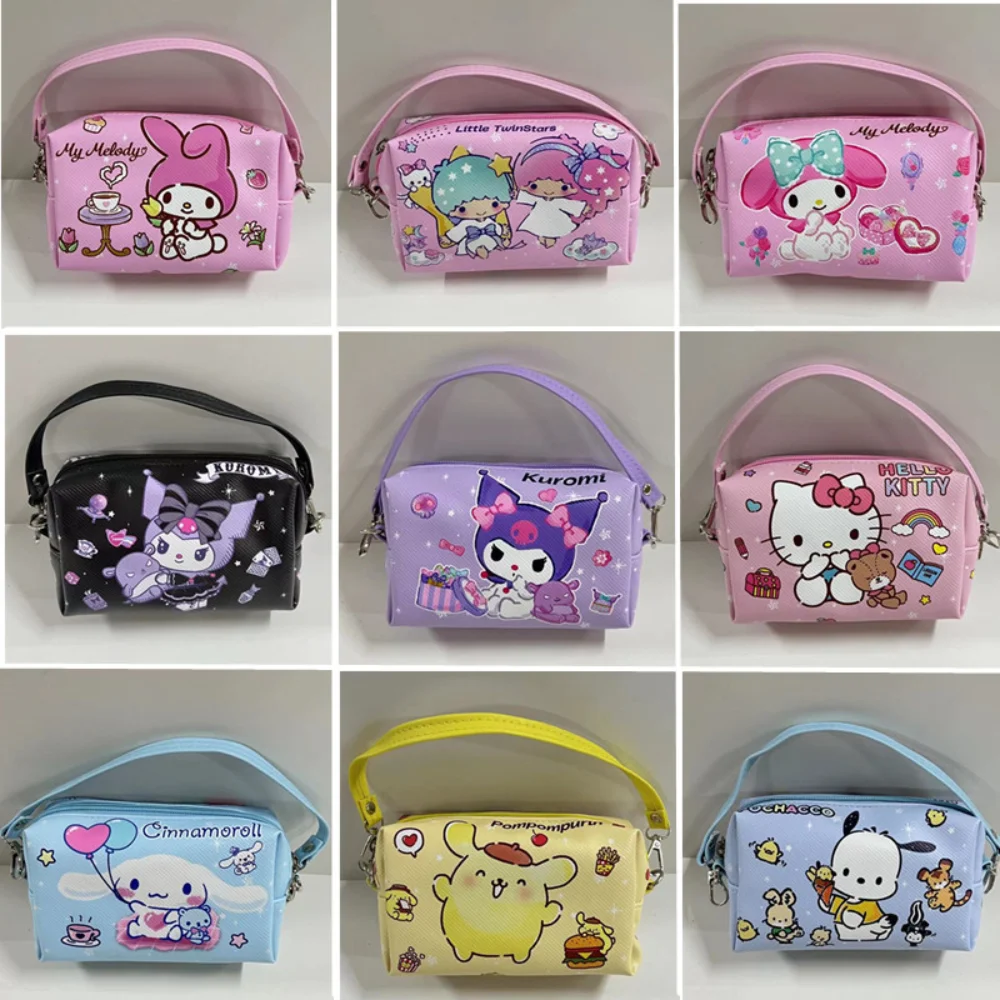 

Large Capacity Multifunction Pu Cosmetic Bag Makeup Bag Kawaii Sanrio Kuromi Mymelody Hellokitty Cartoon Anime Beauty Pouch