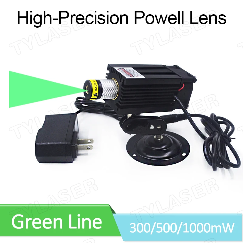 Focusable 300mw 500mw 1000mw Uniform Powell Lens Green Line Laser Module 520nm for Machine Version, 2D 3D Canners, AGV Robot