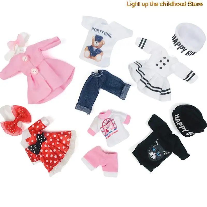 

1/12 16cm Universal Doll Clothing Accessories Fashion Dress Suit Dress Up Bibs Clothes Girl Dress Up Toy Children Gift New