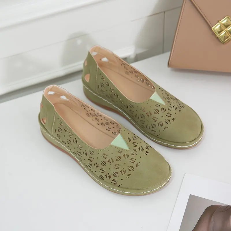 Туфли женские на нескользящей подошве дышащие с круглым вырезом мягкая подошва