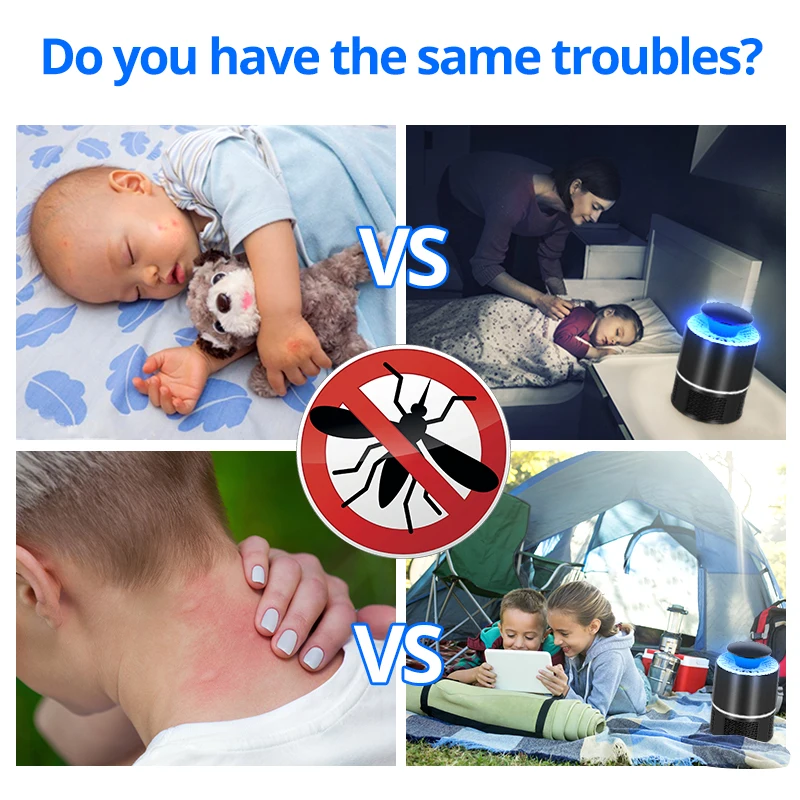 Лампа-ловушка для комаров USB-устройство против ультрафиолетовая Бесшумная