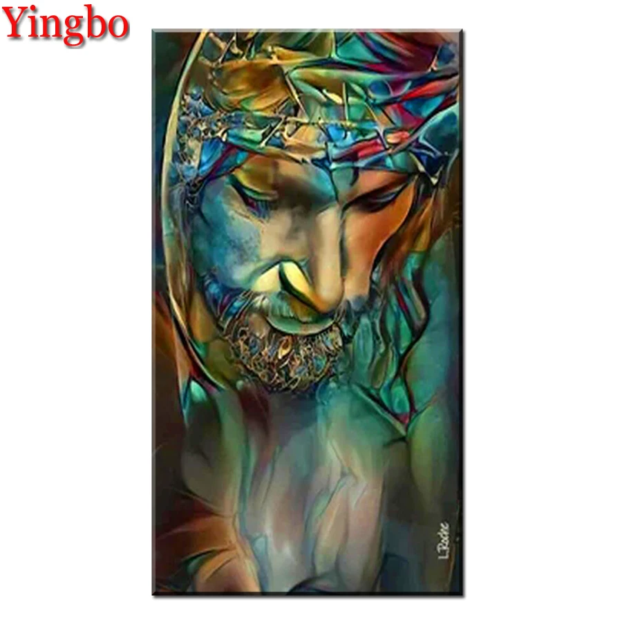 

Mysterious Jesus Christ 5D DIY Diamond Painting Kits Full Round Drill Diamond Rhinestones Paintings Diamond Mosaic Home Decor