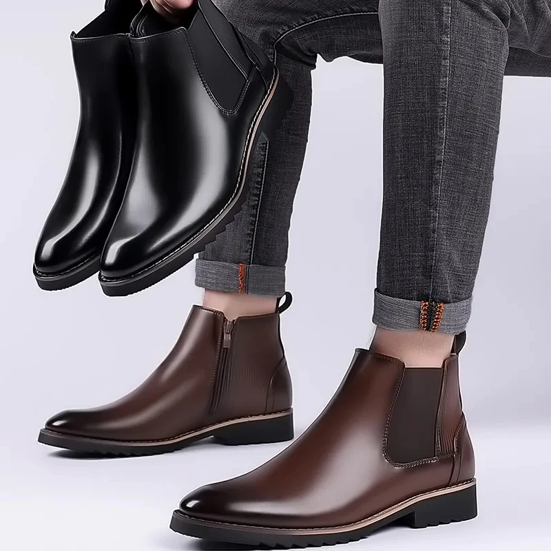 

Men's Short Boots Spring And Autumn New Fashion Light And Comfortable Boots High Top Casual Versatile Pointed Short Boots
