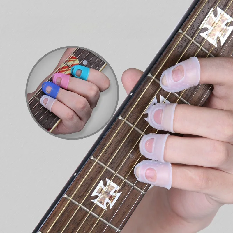 

Ultra-thin Left Hand Guitar Fingertip Protector Silicone Finger Guard Cover Hand Finger Protection Guitar Accessories