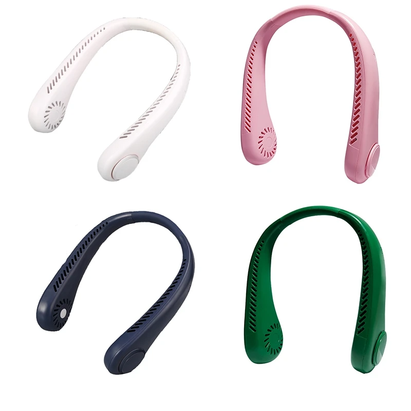

Mini Neck Fan Portable Bladeless Hanging Neck Fan 1200Mah USB Rechargeable Air Cooler 3 Speed -A