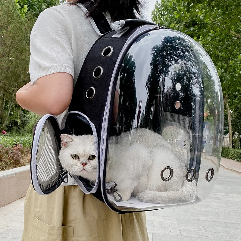 

New Cat Cage Transport Backpack Bag With cover Travel Pet Portable Breathable Dog Backpack Transparent Bag Carrier Pet For Cat