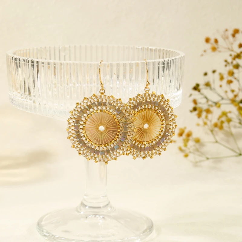 Круглые серьги из бисера