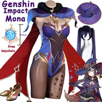 game genshin impact mona cosplay costume women party sexy dress enigmatic astrologer