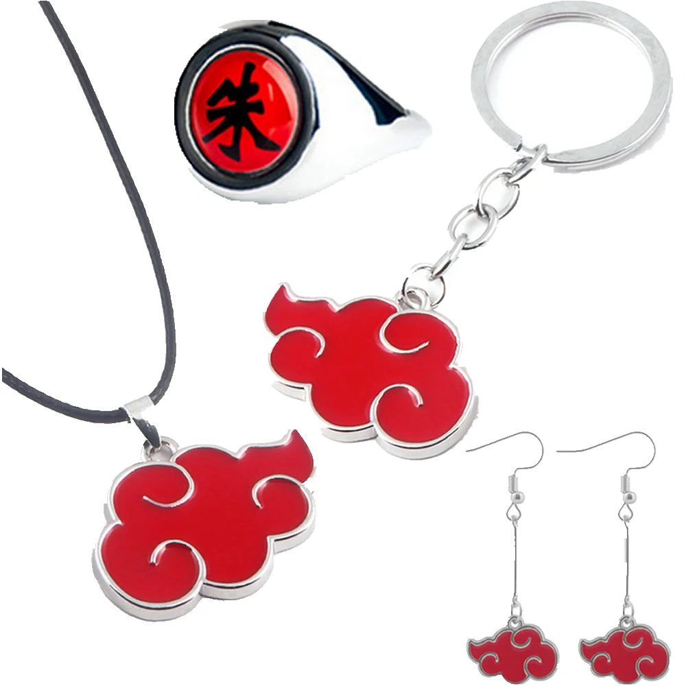 

Аниме Наруто ожерелье кулон серьги кольцо брелок фигурки Косплей Акацуки аксессуары металлические ювелирные изделия детские игрушки пода...