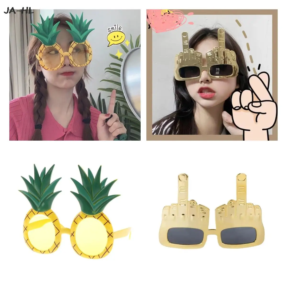 

1pc Funny Pineapple Fruit Series Glasses Hawaii Beach Party Sunglasses Tropical Decor Summer Party Event Happy Birthday Decor