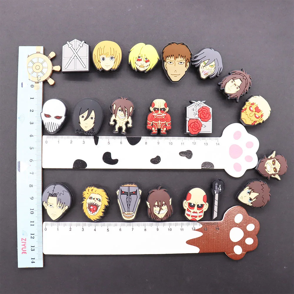 1Pcs Cartoon Boys Japan Anime Attack Giant Designer PVC Garden Shoe Charms Shoes Decorations Croc Jibz Diy Wristband Backpack