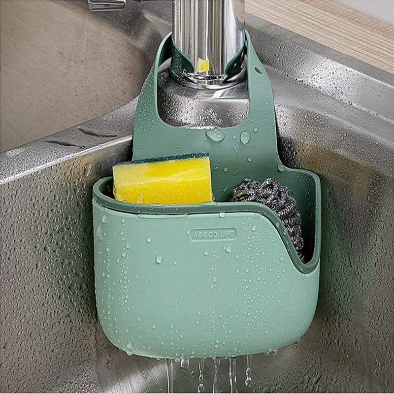 

Kitchen Soap Sponge Drainer Rack Sink Storage Bakset Strong Durable Adjustable Faucet Holder Saddle Kitchen Bathroon Organizer