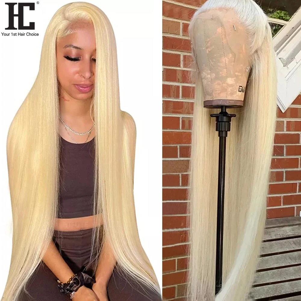 

Glueless 200% Density 613 Blonde Bone Straight Lace Front Human Hair Wig Brazilian 613 13x4 13x6 HD Transparent Lace Frontal Wig