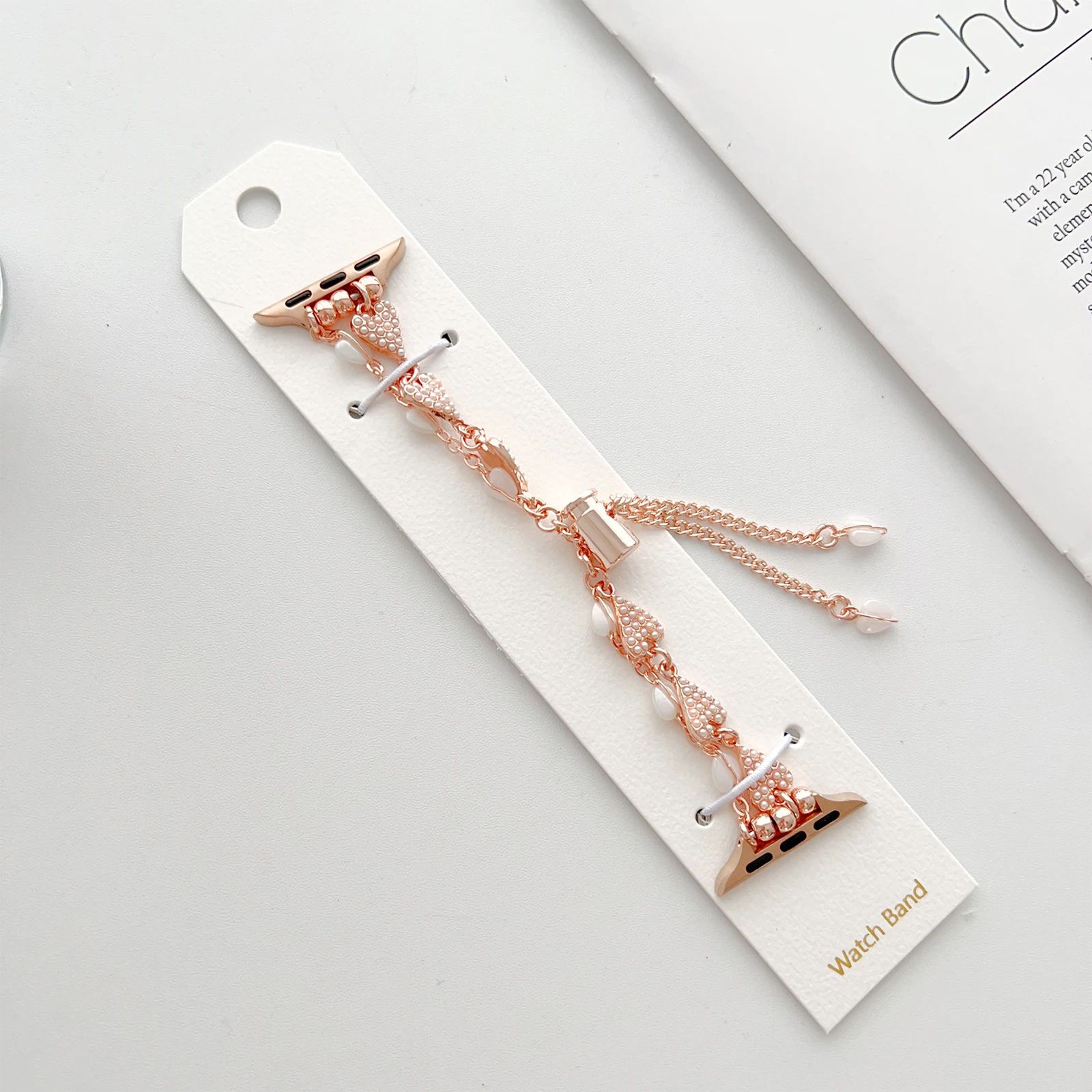 Fashion jewelry strap for Apple watch band love pearl chain for iwatch87654321SE Ultra 40 41 42 44 45mm women ornament bracelet