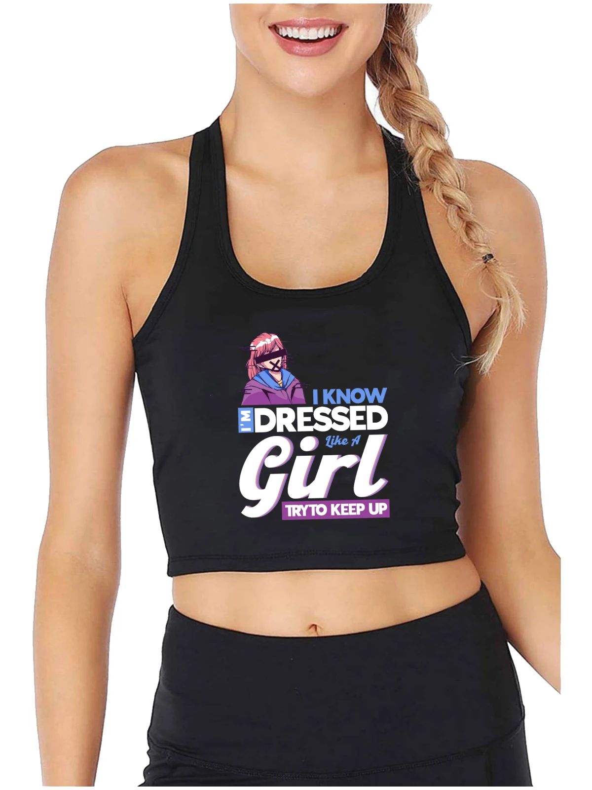 Кроссдресс Yaoi Femboy дизайнерский пикантный кроп-топ I'm Like A Girl печатные майки